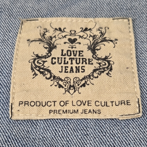 ​Love Culture Artistic Hand-Painted & Rhinestone Embellished Denim Vest - L - Picture 9 of 12